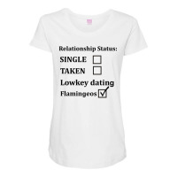 Relationship Status Lowkey Dating Flamingeos Maternity Scoop Neck T-shirt | Artistshot