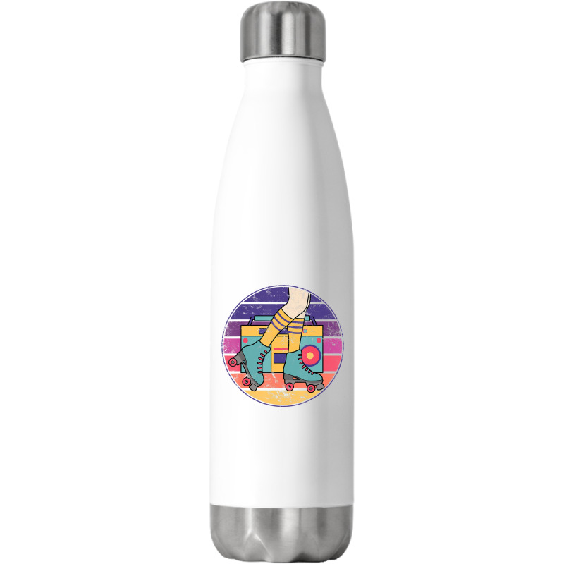 Roller Skate Retro 70s 80s Skater Girl Roller Disco Stainless Steel Water Bottle | Artistshot