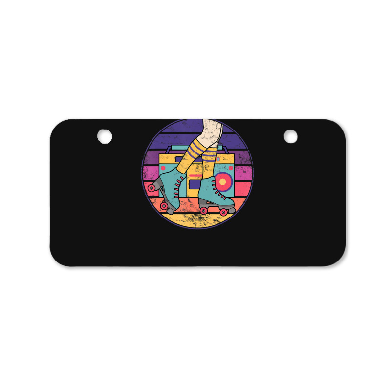 Roller Skate Retro 70s 80s Skater Girl Roller Disco Bicycle License Plate | Artistshot