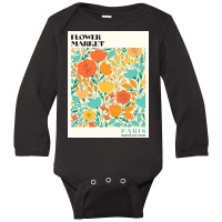 Flower Market Paris Long Sleeve Baby Bodysuit | Artistshot