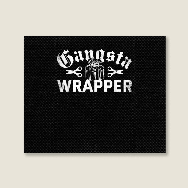 Gangsta Wrapper Funny Xmas Pun Christmas Holiday T Shirt Landscape Canvas Print | Artistshot