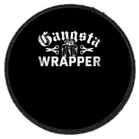 Gangsta Wrapper Funny Xmas Pun Christmas Holiday T Shirt Round Patch | Artistshot