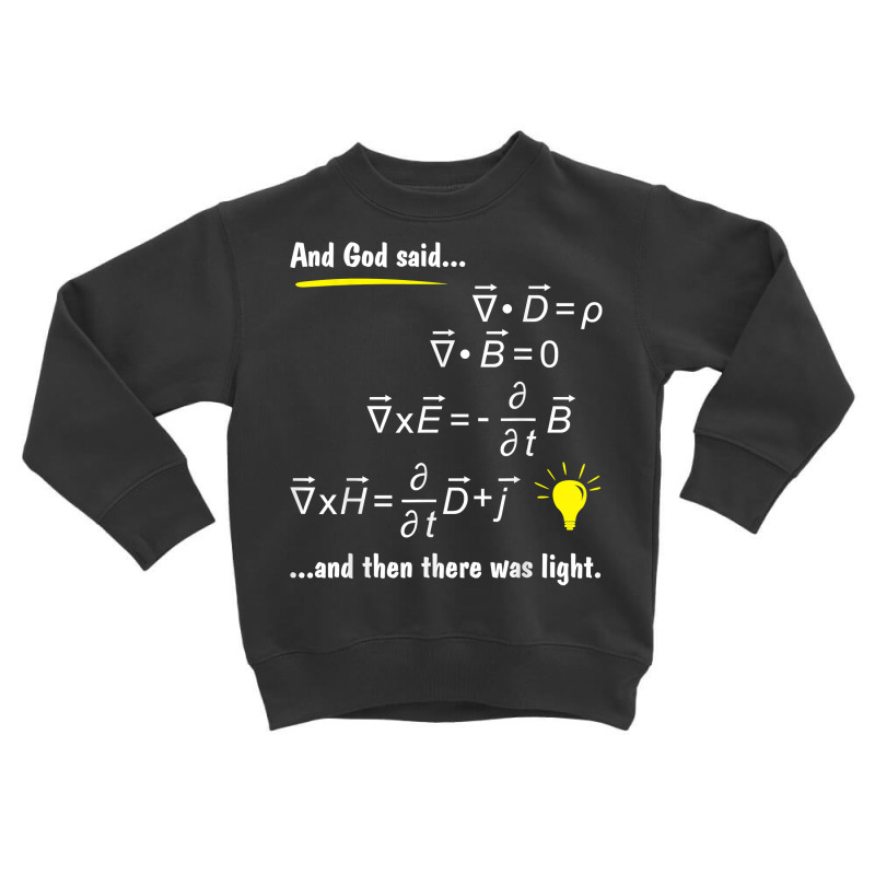 God Said Maxwell Equations And Then There Was Light Tshirts Toddler Sweatshirt by dennh | Artistshot