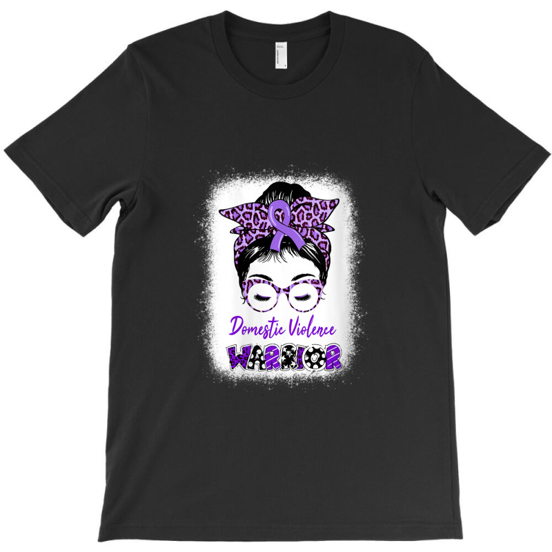 Womens Domestic Violence Awareness Warrior Purple Messy Bun V-neck T-shirt | Artistshot