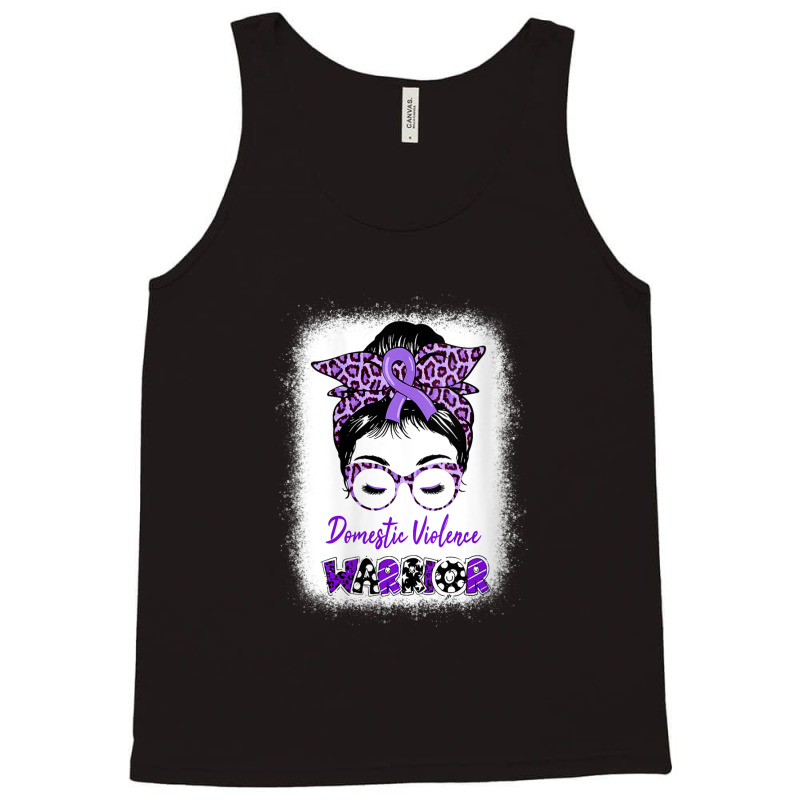 Womens Domestic Violence Awareness Warrior Purple Messy Bun V-neck Tank Top | Artistshot