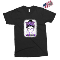 Womens Domestic Violence Awareness Warrior Purple Messy Bun V-neck Exclusive T-shirt | Artistshot