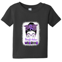 Womens Domestic Violence Awareness Warrior Purple Messy Bun V-neck Baby Tee | Artistshot