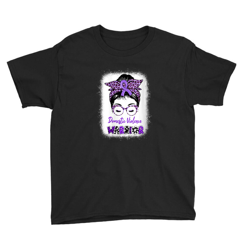 Womens Domestic Violence Awareness Warrior Purple Messy Bun V-neck Youth Tee | Artistshot