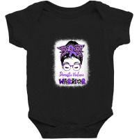 Womens Domestic Violence Awareness Warrior Purple Messy Bun V-neck Baby Bodysuit | Artistshot