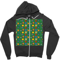 Planet Print  Space  Earth  Astronomy  Science  Green Aline Dress Zipper Hoodie | Artistshot