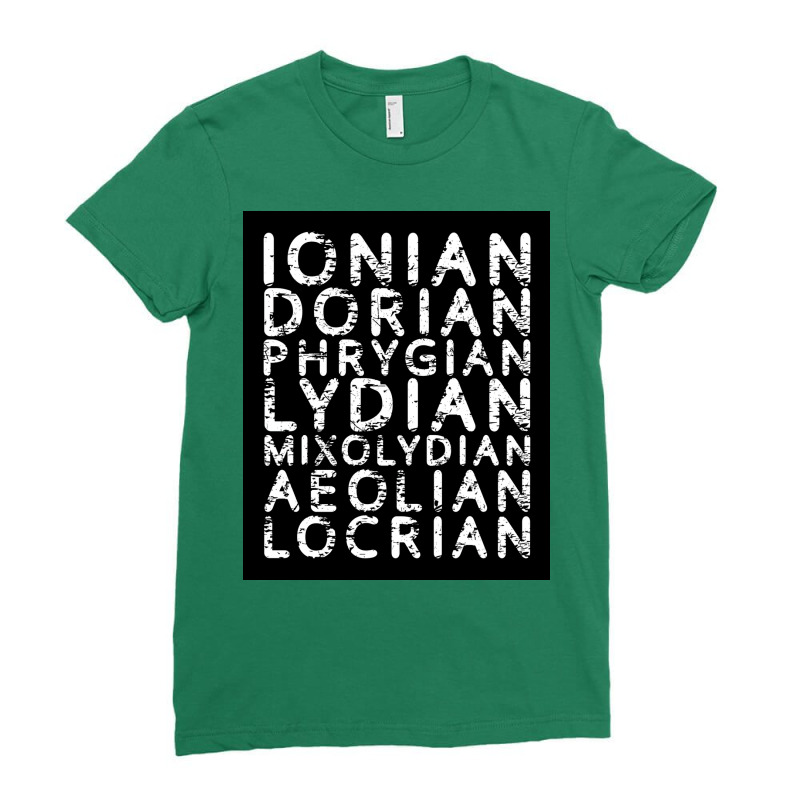 Music Theory Major Scale Modes Musician Ionian Poster Ladies Fitted T-Shirt by shavzanibae | Artistshot