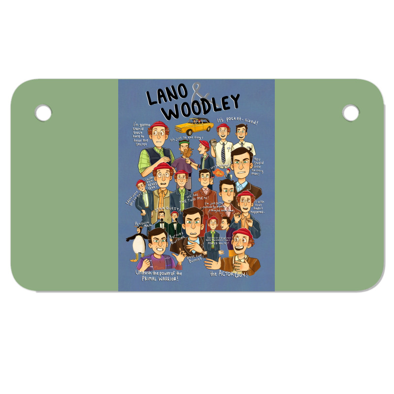 Lano And Woodley Compilation Blue Background Poster 70s Motorcycle License Plate | Artistshot