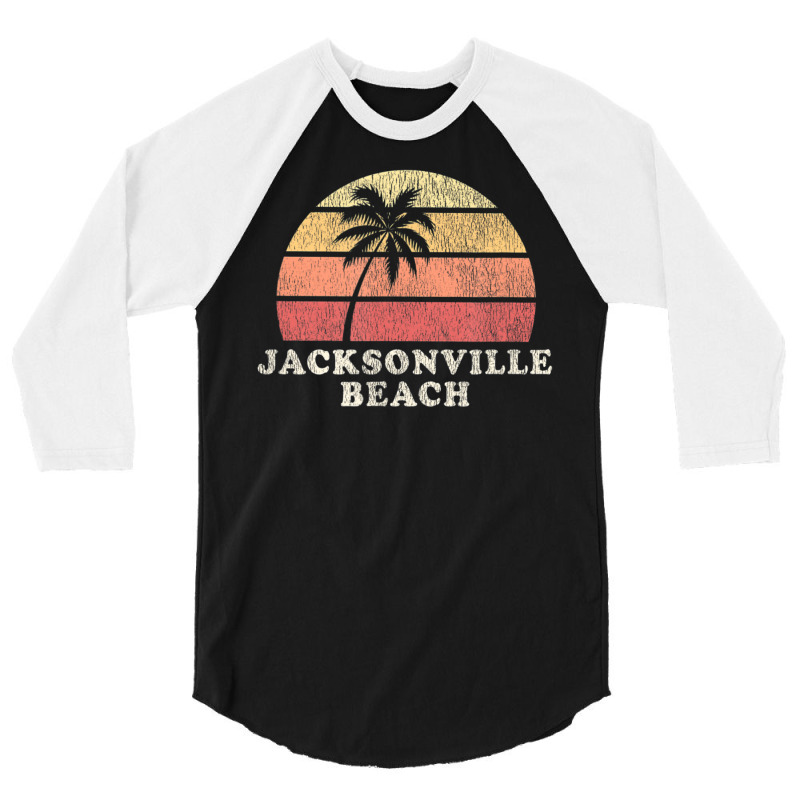 Jacksonville Beach Fl Vintage 70s Retro Throwback 3/4 Sleeve Shirt by michaelyounger19 | Artistshot