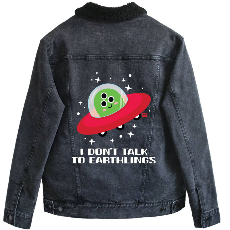 Dont Talk To Earthlings Unisex Sherpa-Lined Denim Jacket by Rios Arevalo | Artistshot