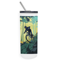 Retro Styled Mountain Bike Poster Art Skinny Tumbler | Artistshot