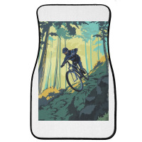 Retro Styled Mountain Bike Poster Art Front Car Mat | Artistshot