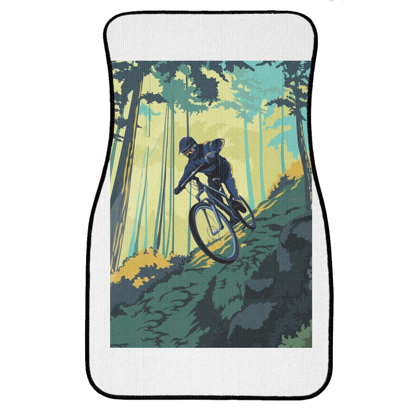 Retro Styled Mountain Bike Poster Art Front Car Mat | Artistshot