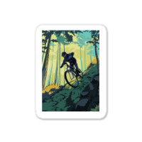 Retro Styled Mountain Bike Poster Art Sticker | Artistshot