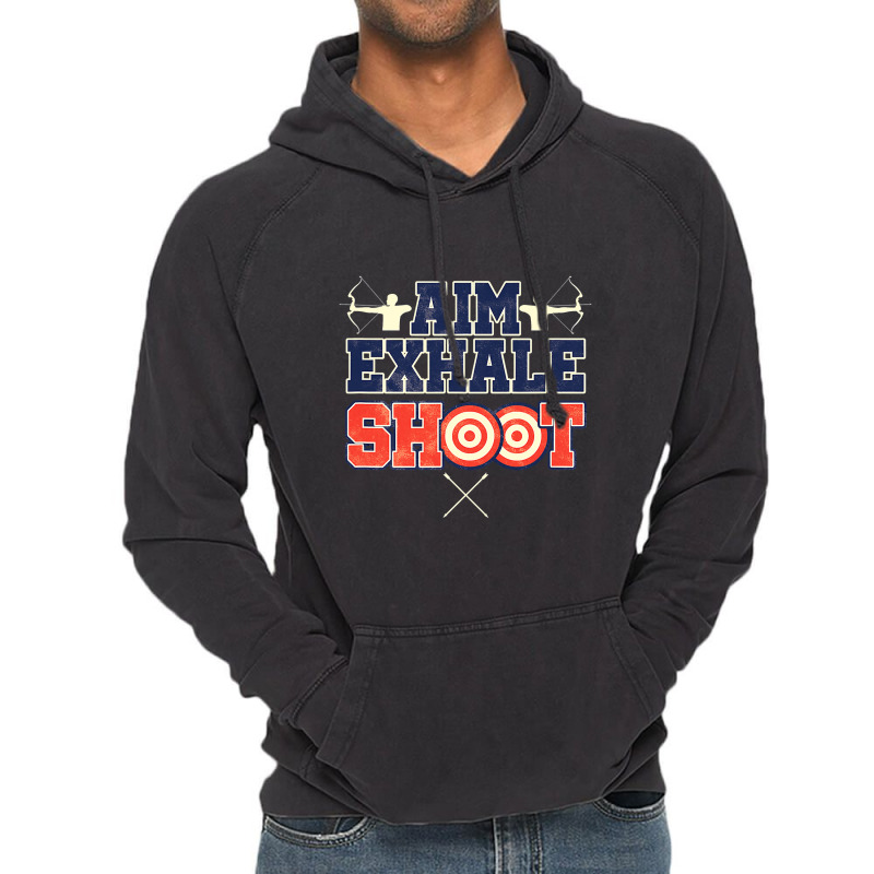 Archer Aim Exhale Shoot Bow And Arrow Archery Vintage Hoodie | Artistshot