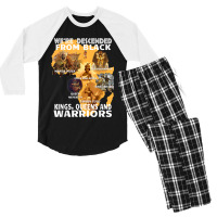 Black Royalty Black King S And Warriors Juneteenth _001 Men's 3/4 Sleeve Pajama Set | Artistshot