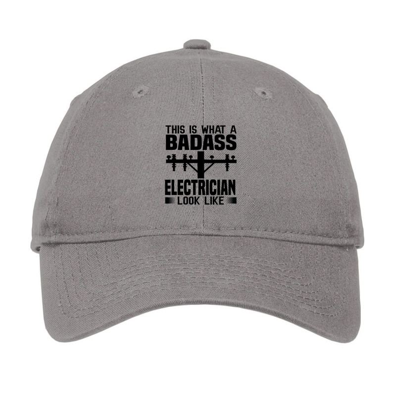 Funny Electrician This Is What Badass Electrician Look Like Adjustable Cap by Olodzn | Artistshot