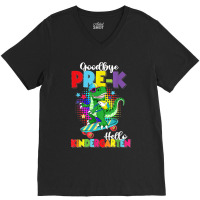 Dinosaur Goodbye Preschool Graduation Hello Kindergarten V-neck Tee | Artistshot