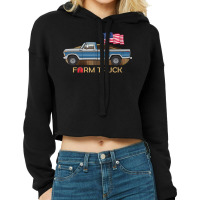 Farm Truck Combination Tu Tone Silver And Blue Cropped Hoodie | Artistshot