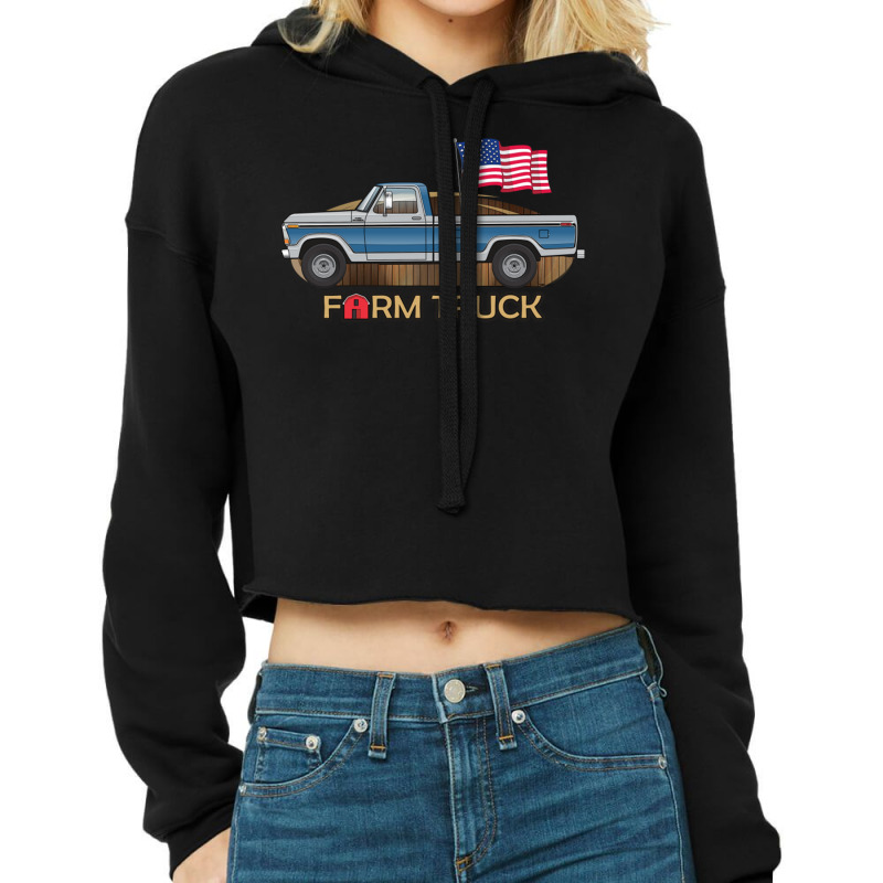 Farm Truck Combination Tu Tone Silver And Blue Cropped Hoodie by hapkeluciik | Artistshot