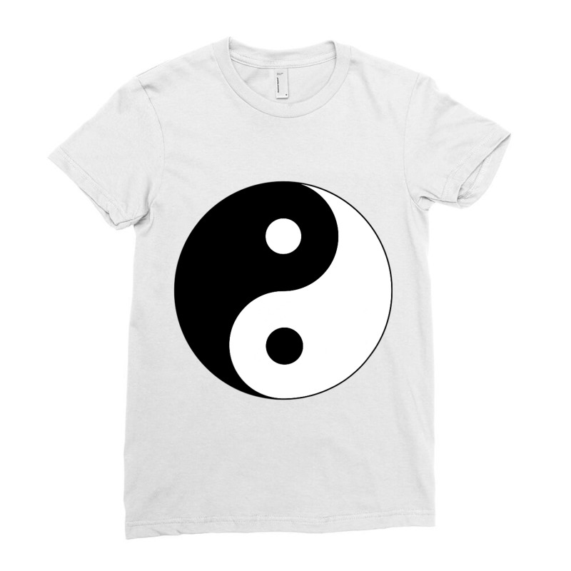 Big Yin Yang Black White Costume Cool Cute Christmas Gift Ladies Fitted T-Shirt by Rhonda | Artistshot