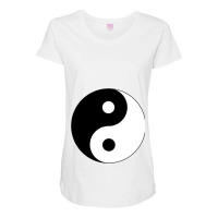 Big Yin Yang Black White Costume Cool Cute Christmas Gift Maternity Scoop Neck T-shirt | Artistshot