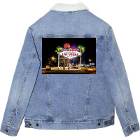 Las Vegas Sign Unisex Sherpa-lined Denim Jacket | Artistshot