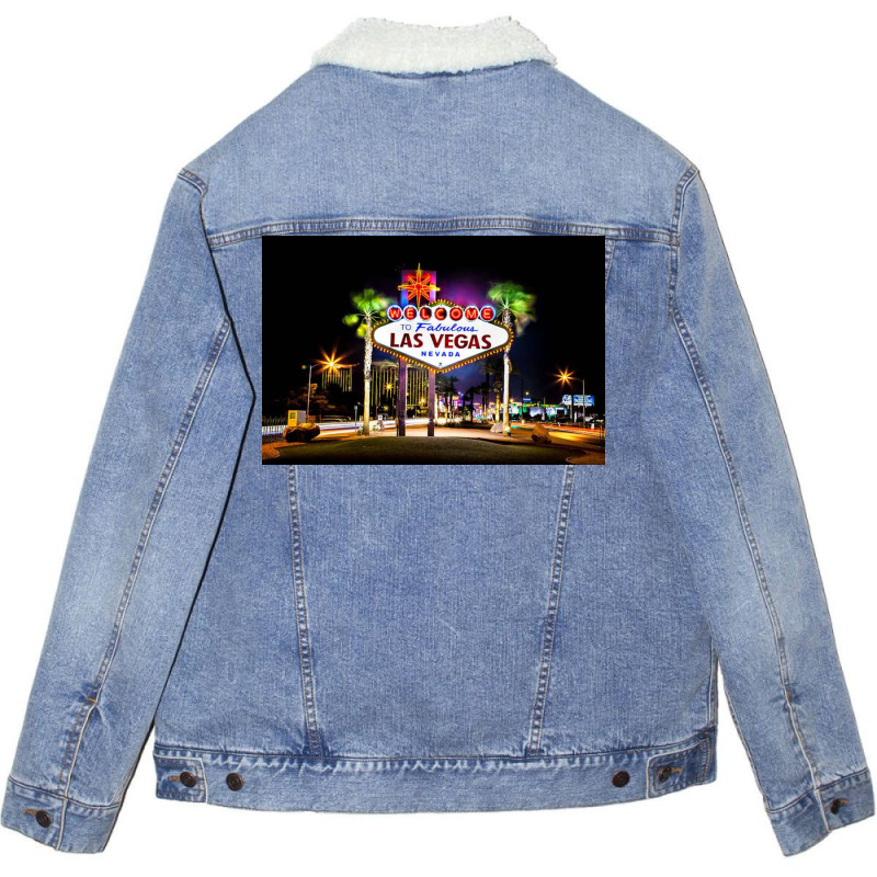 Las Vegas Sign Unisex Sherpa-lined Denim Jacket | Artistshot