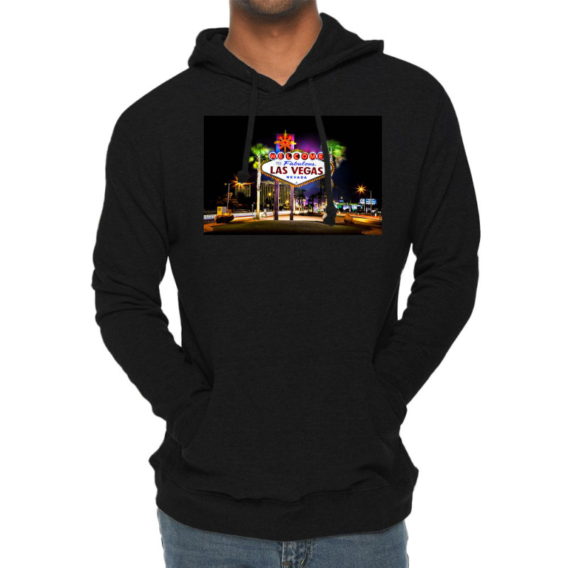 Las Vegas Sign Lightweight Hoodie | Artistshot