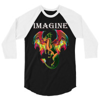 Trending Imagine Being A Dragon Breathing Fire Magical Wings Boys Men 3/4 Sleeve Shirt | Artistshot