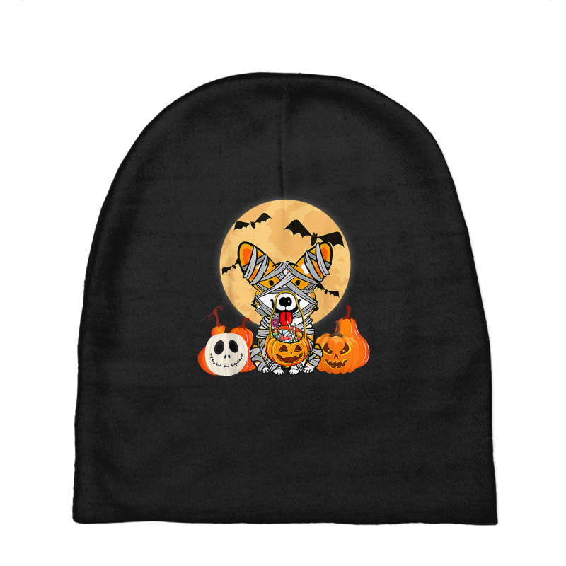 Cute Halloween Costume Welsh Corgi Mummy Dog Lover Design Baby Beanies | Artistshot