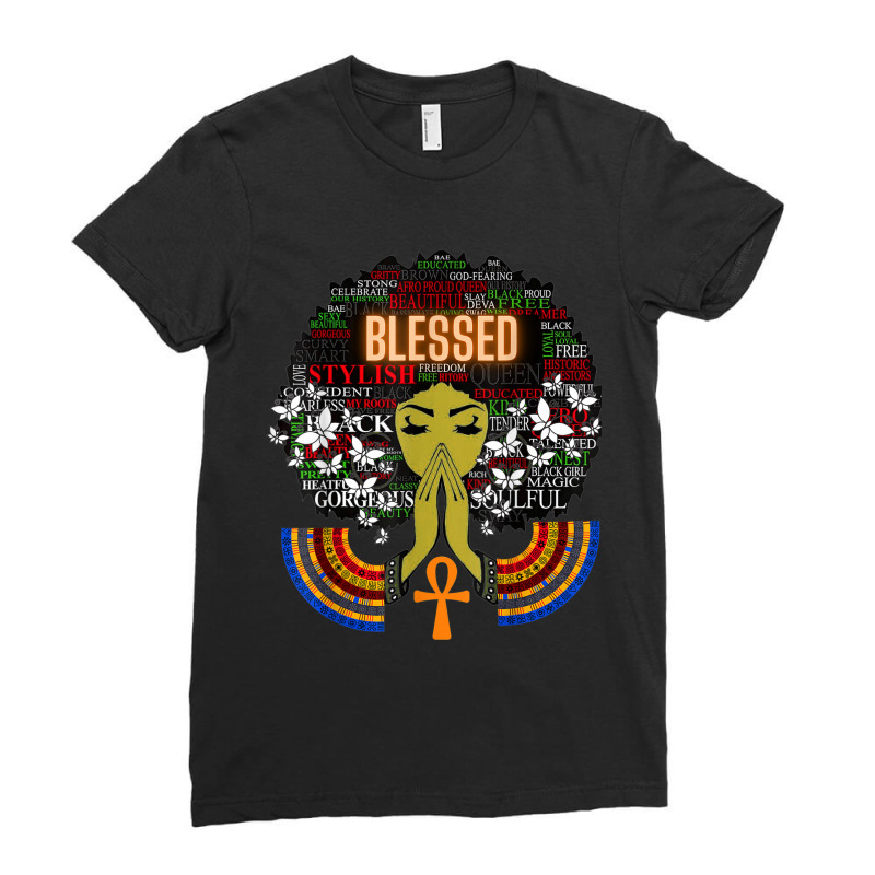 Blessed - The Lord Is My Strength And My Song African Ankh Ladies Fitted T-Shirt by SUSENLASS | Artistshot