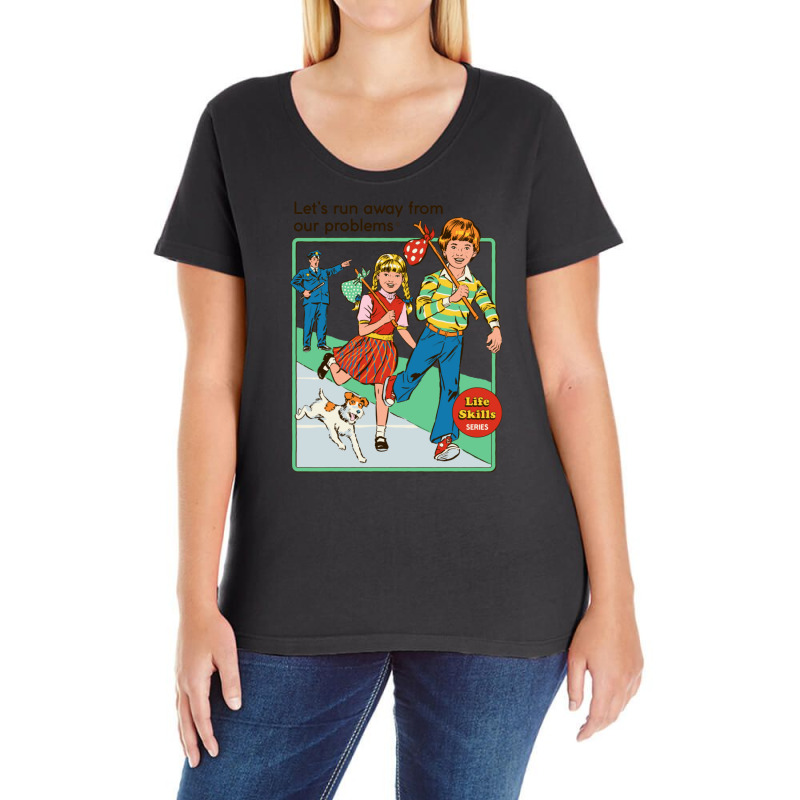 Let's Run Away Ladies Curvy T-Shirt by KristyReneSeaton | Artistshot