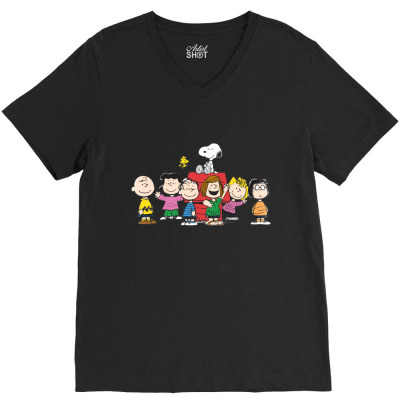 Snoopy Family V-neck Tee Designed By Roxanne