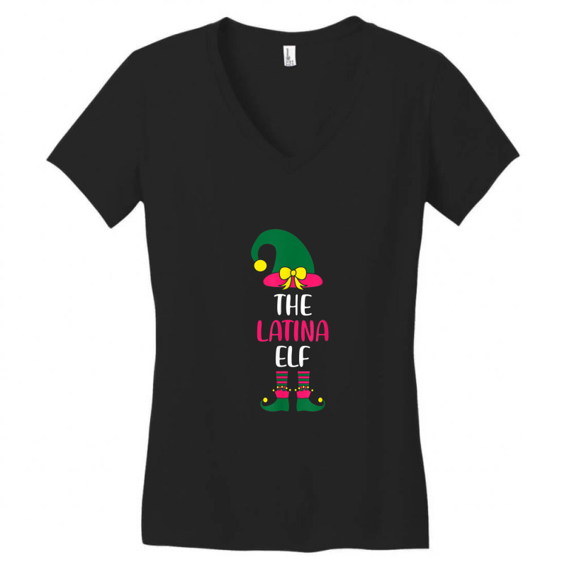 Latina Elf Family Matching Group Christmas Womens Pajama Women's V-Neck T-Shirt by MaricelyOrtiz | Artistshot