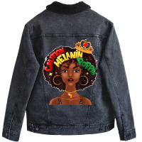 Caution Melanin Poppin Black Girl Magic African American Unisex Sherpa-lined Denim Jacket | Artistshot