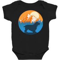 Cocker Spaniel T  Shirt Cocker Spaniel Dog Silhouette Sunset Mountain Baby Bodysuit | Artistshot