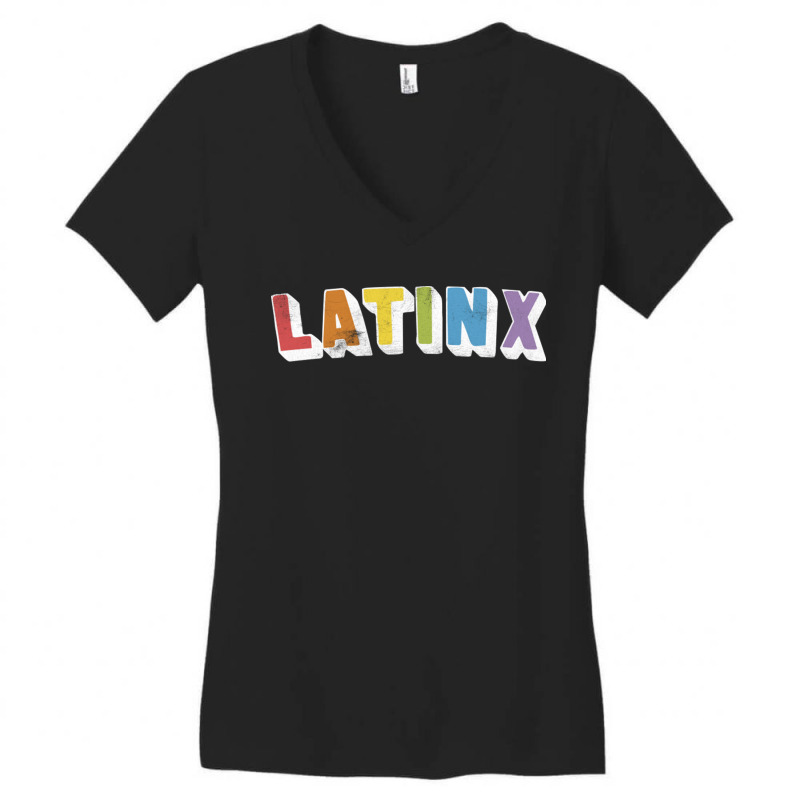 Latinx Original Retro Style Design Two Women's V-Neck T-Shirt by CaridadAlstott | Artistshot