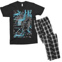 Chip Printed Circuit Cool Computer Techy Nerd Engineer Pullover Men's T-shirt Pajama Set | Artistshot