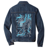 Chip Printed Circuit Cool Computer Techy Nerd Engineer Pullover Men Denim Jacket | Artistshot