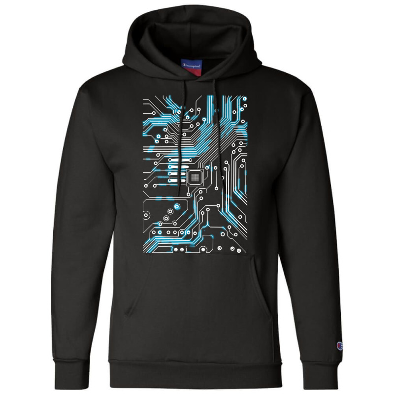 Chip Printed Circuit Cool Computer Techy Nerd Engineer Pullover Champion Hoodie by HANANELArtist | Artistshot