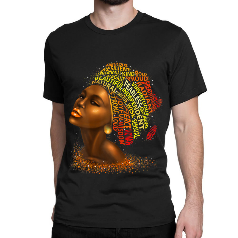 Womens Fearless Black Afro Women Natural Hair Melanin Poppin Classic T-shirt | Artistshot