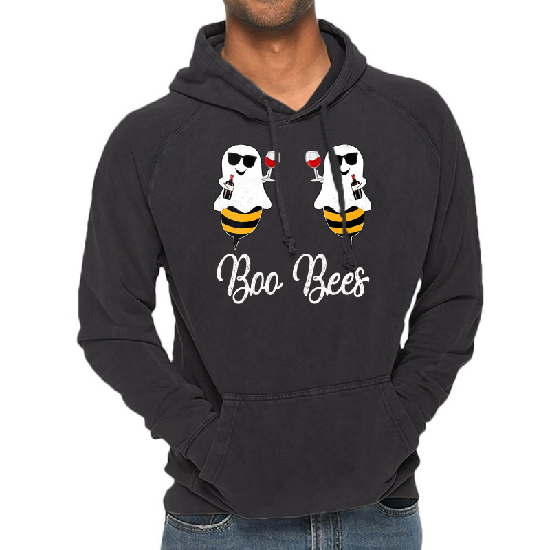 Womens Boo Bees Couples Halloween  Wine Drinking Women Party Vneck Vintage Hoodie | Artistshot