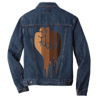 Drippin Melanin Fist Black Pride Black History Month Gift _001 Men Denim Jacket | Artistshot