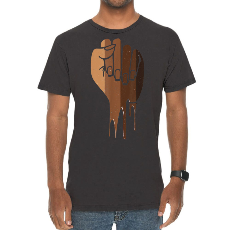 Drippin Melanin Fist Black Pride Black History Month Gift _001 Vintage T-shirt | Artistshot