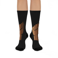 Drippin Melanin Fist Black Pride Black History Month Gift _002 Crew Socks | Artistshot